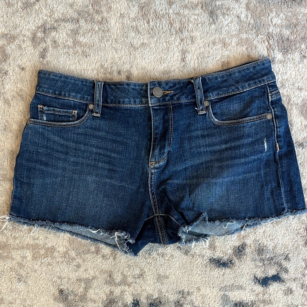 PAIGE Indigo Denim Cutoff Shorts